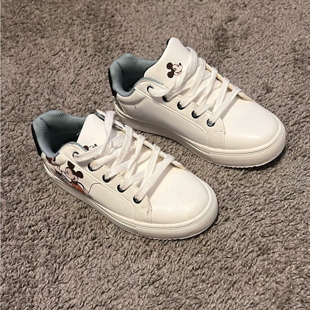 Kids White Mickey Mouse Sneakers